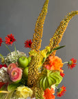 Flower Box “Object of Desire” — ranunculus, rose, anthurium, hydrangea, gerberas, decorative apple