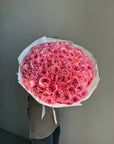 Bouquet "Pink Expression" - 100 pink garden roses