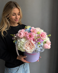 Flower Box “Open Me” — hydrangeas, roses, peonies