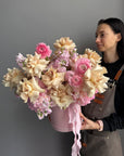 Flower Box “Strawberries and Cream” — roses, ranunculus, hydrangea