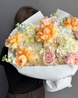 Bouquet of the Week “September Kiss” — hydrangea, roses, stock flowers