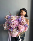 Flower box “Midnight Romance” - roses, hydrangeas