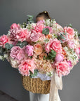 Flower basket “She dreams about it" - roses, peonies , hydrangeas