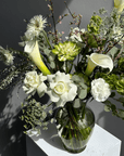 Bouquet in a vase “Swan Lake” - calla lilies, roses