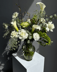 Bouquet in a vase “Swan Lake” - calla lilies, roses