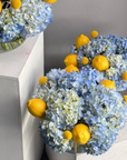 Floral arrangements “Lemon tree” - hydrangeas, lemons