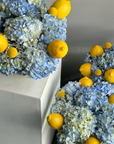 Floral arrangements “Lemon tree” - hydrangeas, lemons