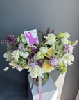 Floral arrangement in a vase ‘Garden Mix’ - lilacs, roses