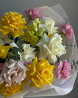 Bouquet “Siesta” - roses, dianthus, eucalyptus