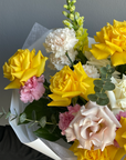 Bouquet “Siesta” - roses, dianthus, eucalyptus