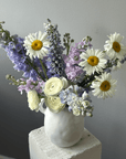 Interior Arrangement “Bouquet de saison” - daisies, ranunculuses, delphiniums