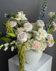 Interior Arrangement “Bouquet romantique” - ranunculuses, delphiniums, lilies (ONLY MIAMI)