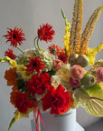 Flower Box “Object of Desire” — ranunculus, rose, anthurium, hydrangea, gerberas, decorative apple