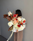 Flower Box “October Love” — gerbera, roses, hydrangea