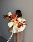 Flower Box “October Love” — gerbera, roses, hydrangea