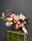 Floral arrangement “Pink Pumpkin” - ranunculuses, roses