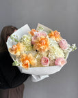 Bouquet of the Week “September Kiss” — hydrangea, roses, stock flowers