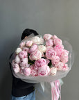 Bouquet "Forever Sarah Bernhardt" - peonies, eucalyptus