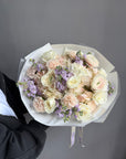Bouquet "Cream Dream Team" - Ranunculuses, garden roses, stock