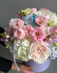 Flower Box “Open Me” — hydrangeas, roses, peonies