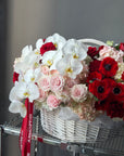 Flower Basket “Say My Name” — anemones, orchids, roses, hydrangea