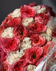 Heart-shaped flower box "Pink & White" - garden roses