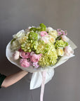 Bouquet “The Softest Thank You” — roses, hydrangea, peonies, ranunculus, veggie roses