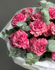 Bouquet “Pink Promise” - garden roses with eucalyptus