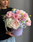 Flower Box “Open Me” — hydrangeas, roses, peonies