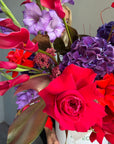 Flower Box “Drama Queen” — hydrangea, rose, amaranthus, gladiolus, decorative apple
