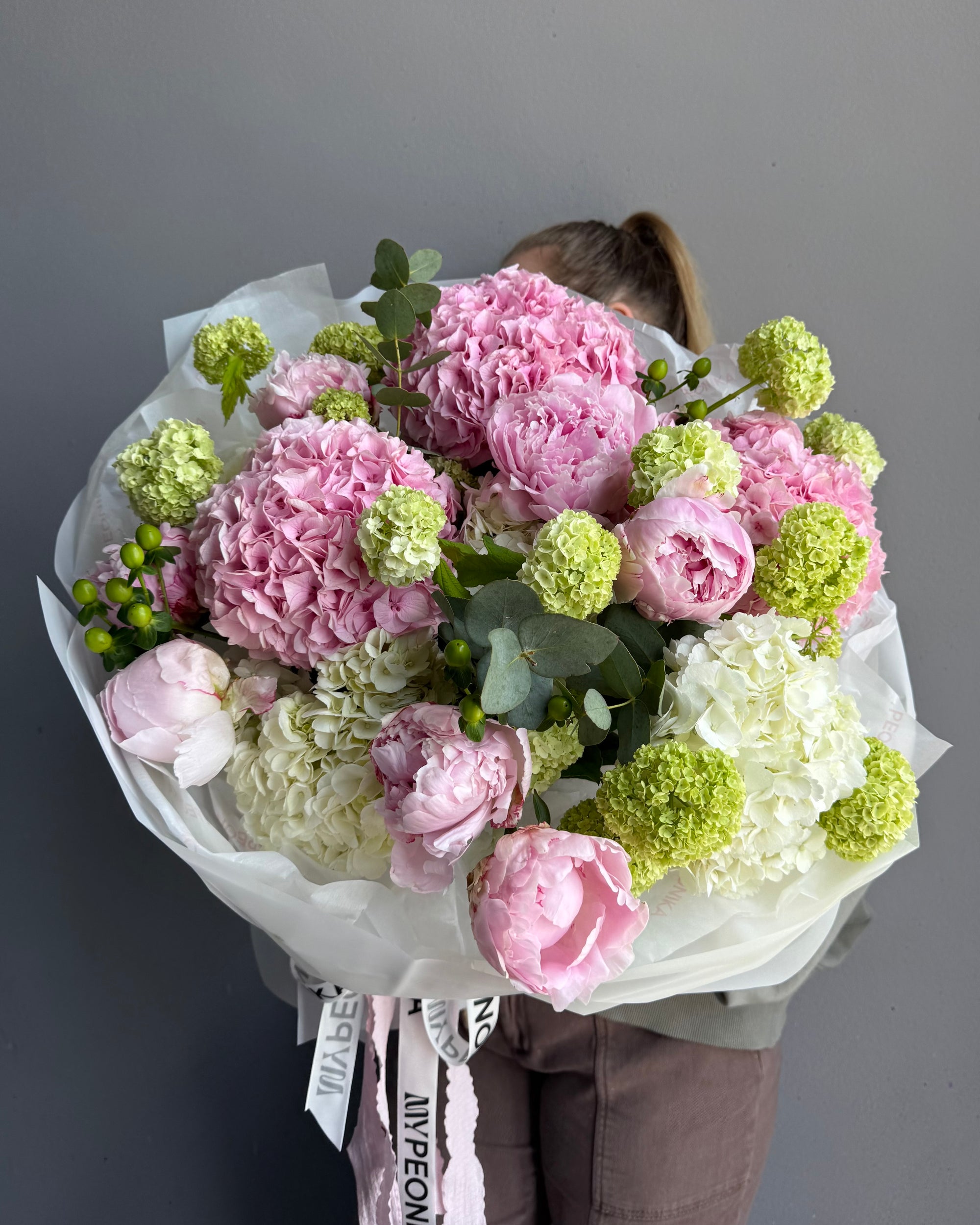 Bouquet “Mother Like No Other” – Peonies, hydrangeas, viburnum