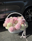 Flower Basket “Say Nothing. Send This” — hydrangeas