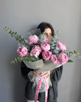 Bouquet "Forever Sarah Bernhardt" - peonies, eucalyptus