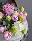 Bouquet “Love You, Mean It” – Peonies, hydrangeas, viburnum