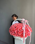 Flower Basket “Pink Happens” — Pink Expression roses