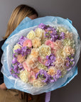 Bouquet "Cream Dream Team" - Ranunculuses, garden roses, stock