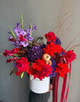 Flower Box “Drama Queen” — hydrangea, rose, amaranthus, gladiolus, decorative apple