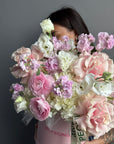 Flower Box “Tender Pink Tranquility” - roses, hydrangeas, ranunculuses