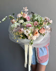 Bouquet “Soft Power” - Lisianthus, spirea, roses, ranunculus, hydrangeas