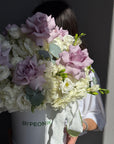 Flower Box “Lucid Dream” — hydrangea, eustoma, rose