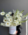 Flower box "Dreamy mix" - roses, delphiniums