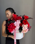 Flower Box “Aftertaste” — roses, ranunculus, hydrangea, calla lilies