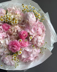 Bouquet "Warm Memories" - ranunculuses, peonies, chamomiles, hydrangeas