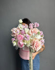 Flower Box “Tender Pink Tranquility” - roses, hydrangeas, ranunculuses