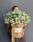 Basket with Daisies & Pearls