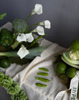 Interior Arrangements Set “Vibrant Core” — calla lilies, viburnum, rose veggie, assorted vegetables