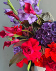 Flower Box “Drama Queen” — hydrangea, rose, amaranthus, gladiolus, decorative apple