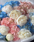 Bouquet "Sugar, Ice & Peonies" - peonies, hydrangeas