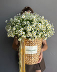 Basket with Daisies & Pearls