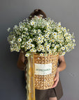 Basket with Daisies & Pearls